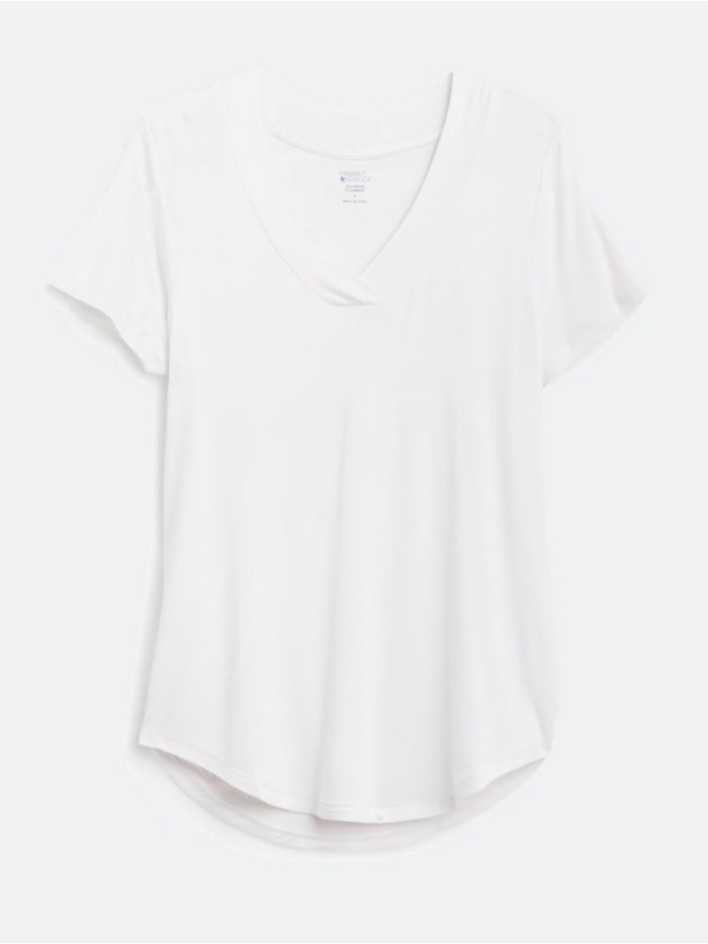 Market & Spruce Classic V-Neck Short Sleeve Tee in White